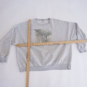 '90s Jerzees Gray Hunting Buck Outdoor Cotton Blend Boxy Fit Crewneck Sweater 2X